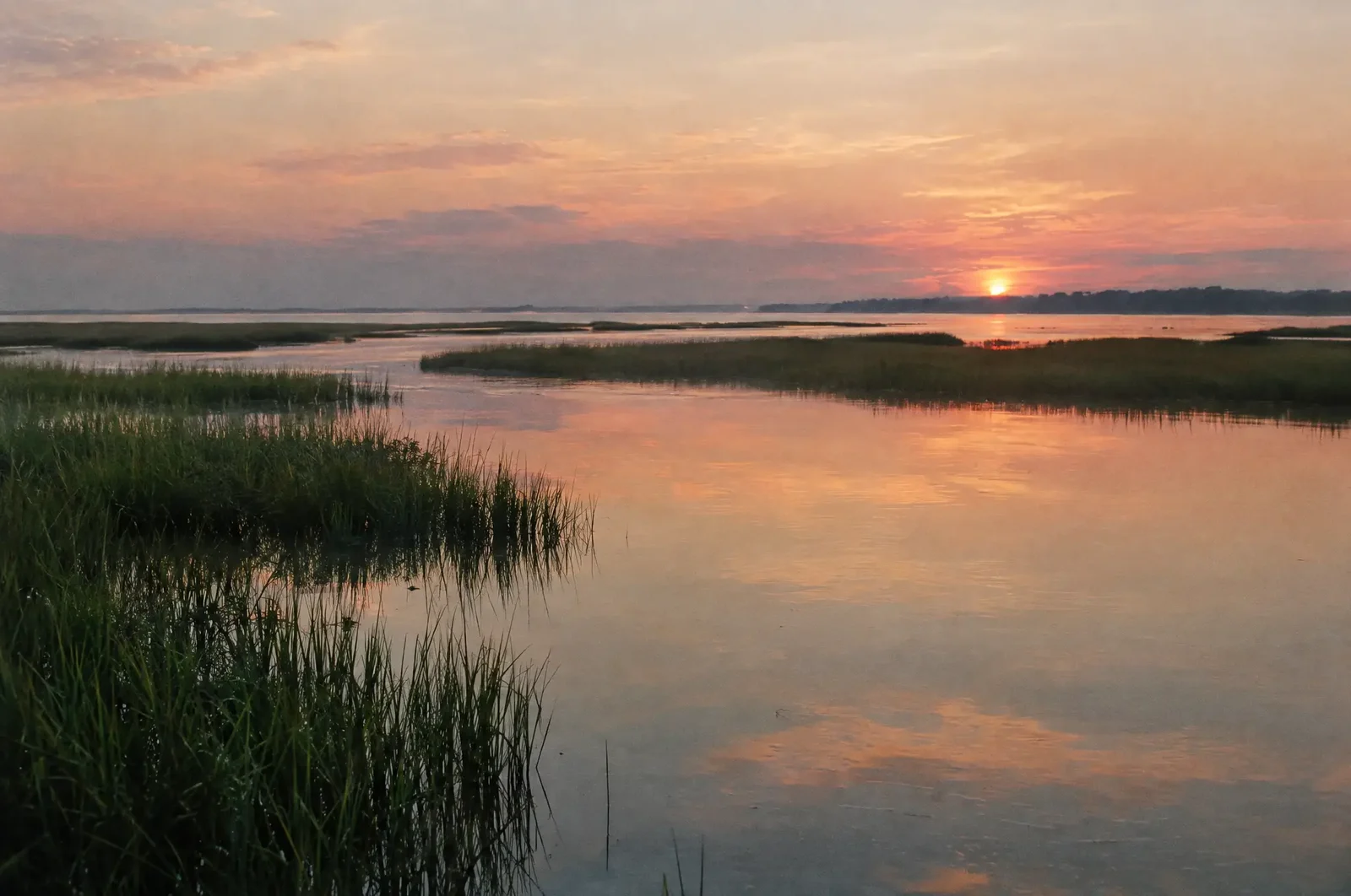 Salt marsh at dawn.